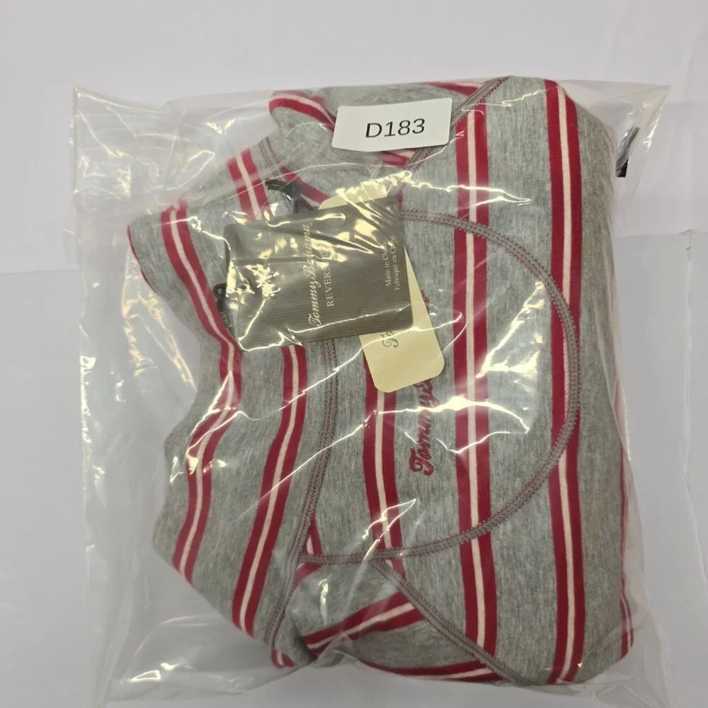 NWT TOMMY BAHAMA Reversible Striped Red and Gray Full‎ Zip Up Jacket Women's XL - Picture 7 of 7